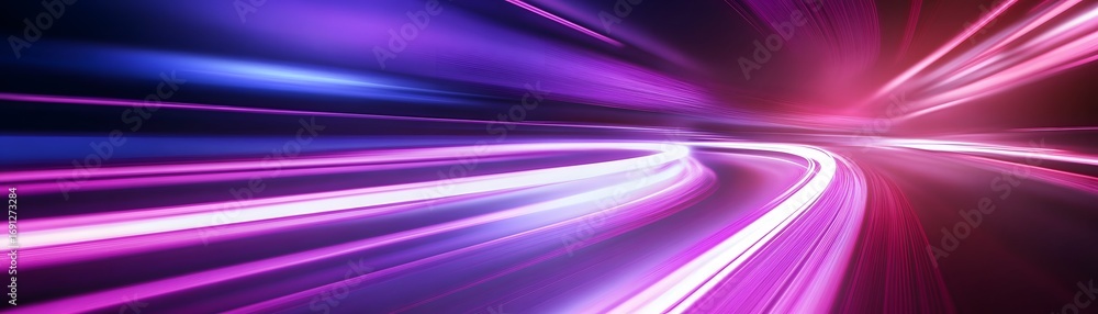 Aufkleber a dynamic abstract image showcases a vibrant array of purple, blue, and pink light trails, creating 
