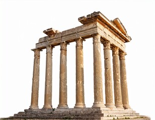 Obraz premium ancient greek columns and pillars isolated on white background