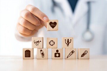 Medical and health themed building block game