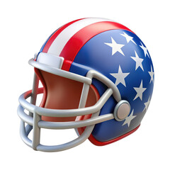 An american flag themed football helmet isolated on transparent background