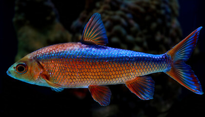 Fototapeta premium This Detailed Image Of A Fish Showcases Its Vibrant Scales And Unique Features Perfect For Nature Enthusiasts And Aquatic Life Studies