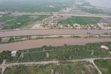 aerial view of city and grid station