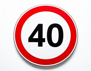 Round 40 km/h Speed Limit Sign Road Safety Regulations
