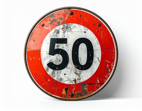 Vintage 50 km/h Speed Limit Sign A Nostalgic Roadside Artifact
