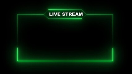 live streaming neon text frame animation box frame neon frame live streaming game live Stream overlay animation for live streaming video Titles 4k - Powered by Adobe