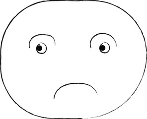 funny cartoon face. Sad Emoji Face Expression