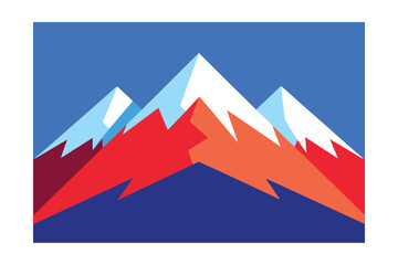 vector illustration of a vibrant abstract snowy mountain
