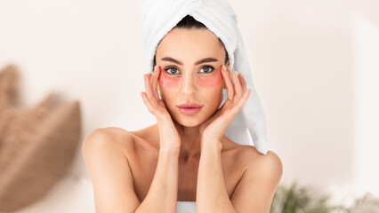 Modern cosmetics for taking care of beauty, cosmetology and spa at home in morning. Young fresh...