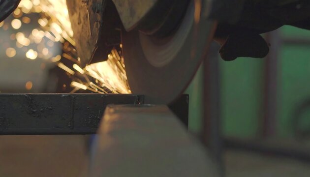 Metal grinding sparks close-up - Powered by Adobe