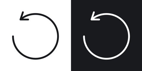 Reset icons in flat and thin stroke style