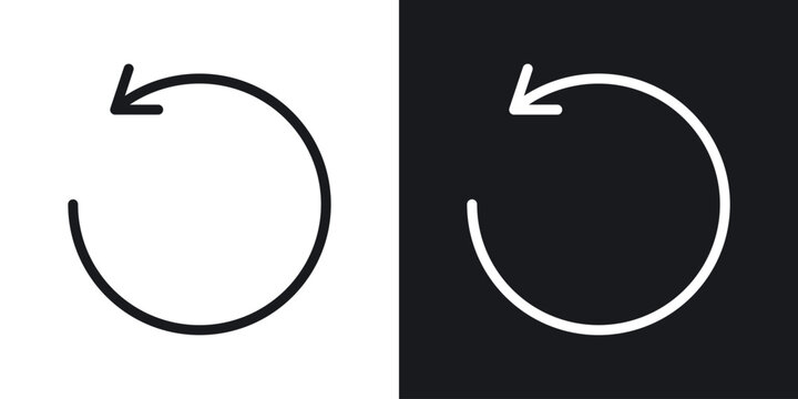 Reset icons in flat and thin stroke style
