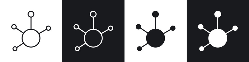 Particle icons in flat and thin stroke style