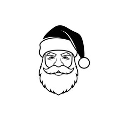 Santa Claus Face with Hat, Beard, and Moustache Icon