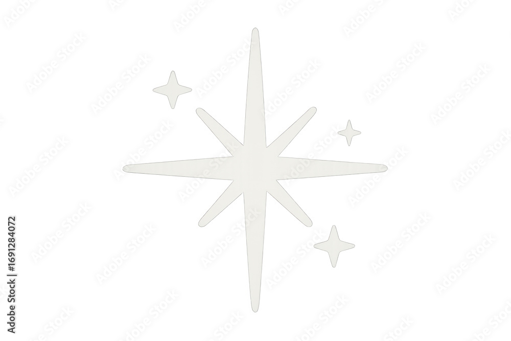 Poster bright white sparkles shining on a transparent background, perfect for adding a touch of magic to an