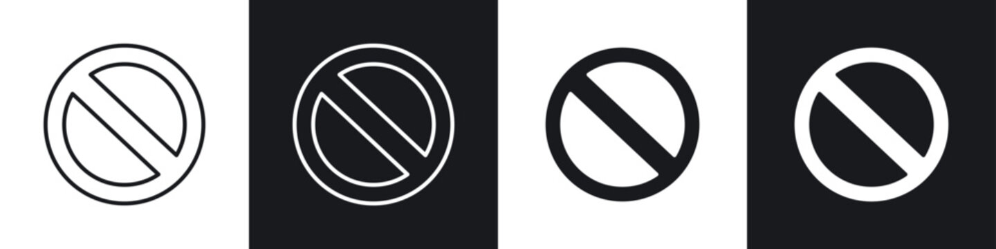 Blocked icons in flat and thin stroke style