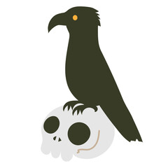 ハロウィン用のカラスとドクロのイラストセット
/Halloween Crow and Skull Illustration Set