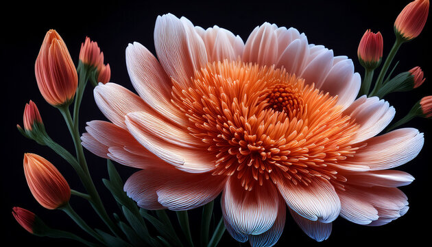 Abstract Depiction Slowly Blossoming Flower Ebfd Bac Bdf Beddecbdb Generated Illustration