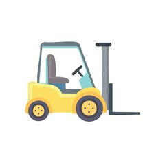A cartoon-style illustration of a yellow forklift, perfect for representing industry and logistics