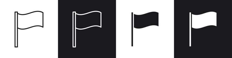 Flag icons in flat and thin stroke style © Bsbd