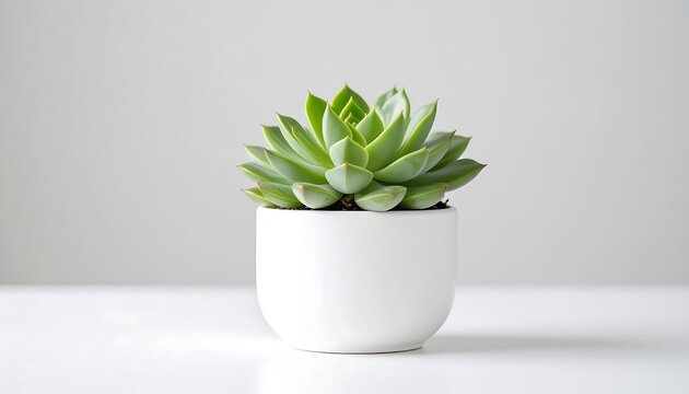 Succulent Plant in White Pot