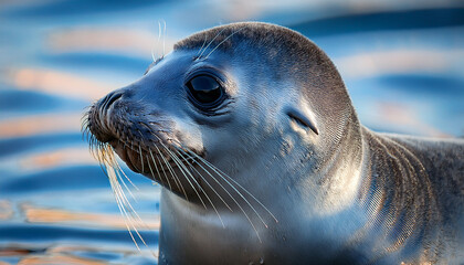 Fototapeta premium Cute Cartoon Seal