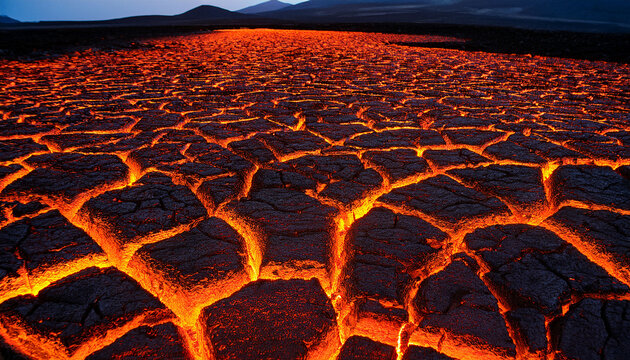 cracked lava surface with glowing details