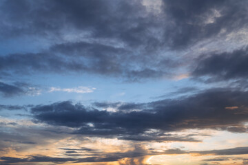 Beautiful sunset sky with amazing colorful clouds