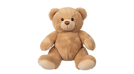 Fototapeta premium Adorable brown teddy bear isolated centered for childrens product promotion transparent background