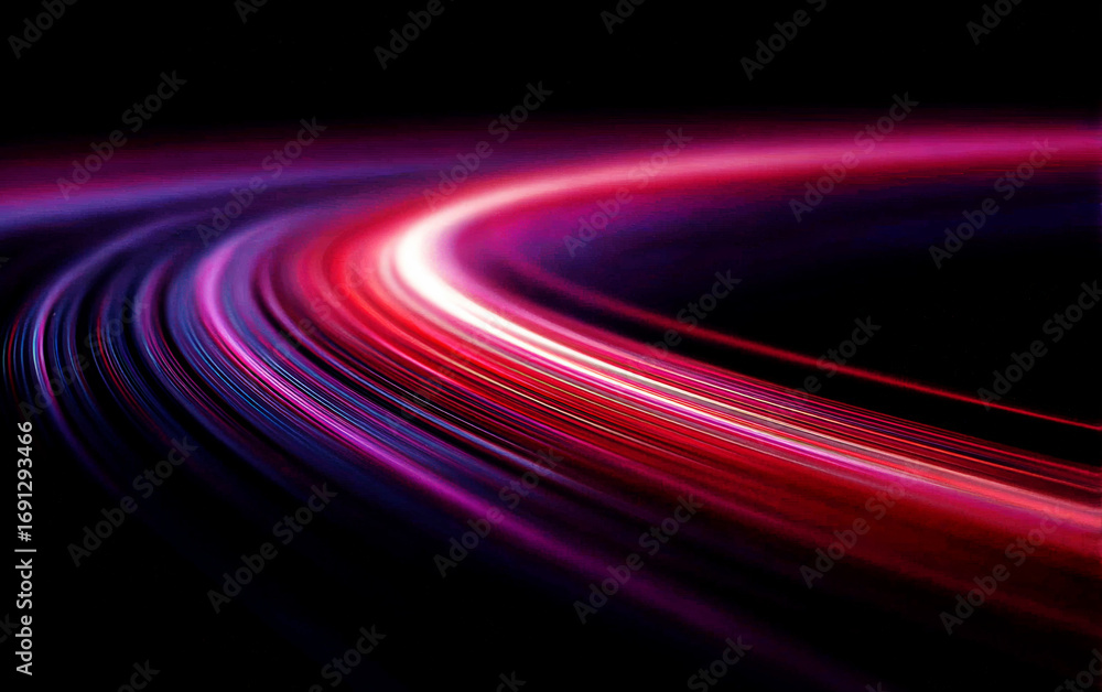 Poster colorful curved light streaks creating a dynamic visual effect