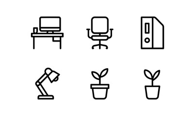 Minimalist office essentials in linear style for workspace inspiration