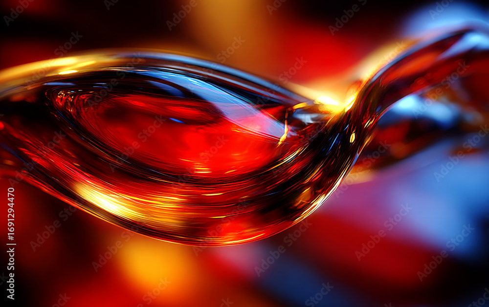 Poster vibrant and glossy liquid with dynamic swirling patterns