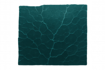 Teal cracked surface texture isolated on transparent background, ideal for overlays or backgrounds