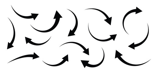 Directional arrow icon set vector on white background. black white arrow symbol vector illustration