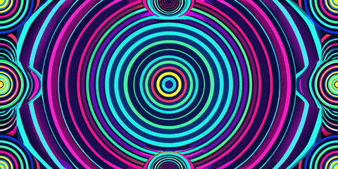 Abstract concentric circles pattern with vibrant colors creating a mesmerizing and dynamic visual effect