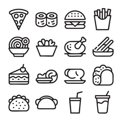 Delicious Food Icons A Culinary Collection