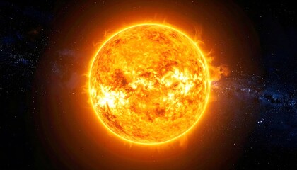 Fiery sun against a night sky