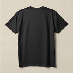 Black oversized tshirt backside mockup flatlay white backround flat smooth straightened