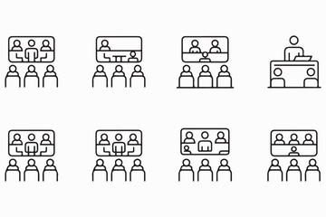 Video Conferencing and Online Meeting Icons Diverse Representations for Digital Communication
