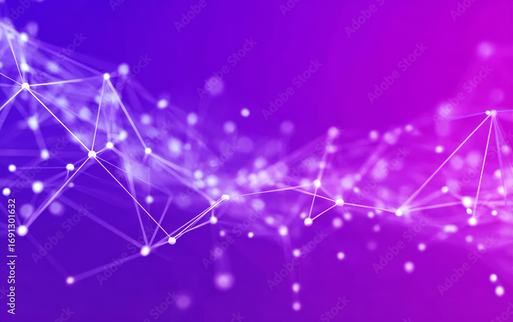 Aufkleber abstract network structure with connected dots and lines