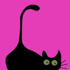 vector illustration of a black cat