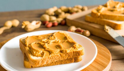 Peanut butter sandwich on a plate