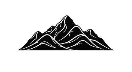 Majestic mountain peaks in a dramatic black and white silhouette.