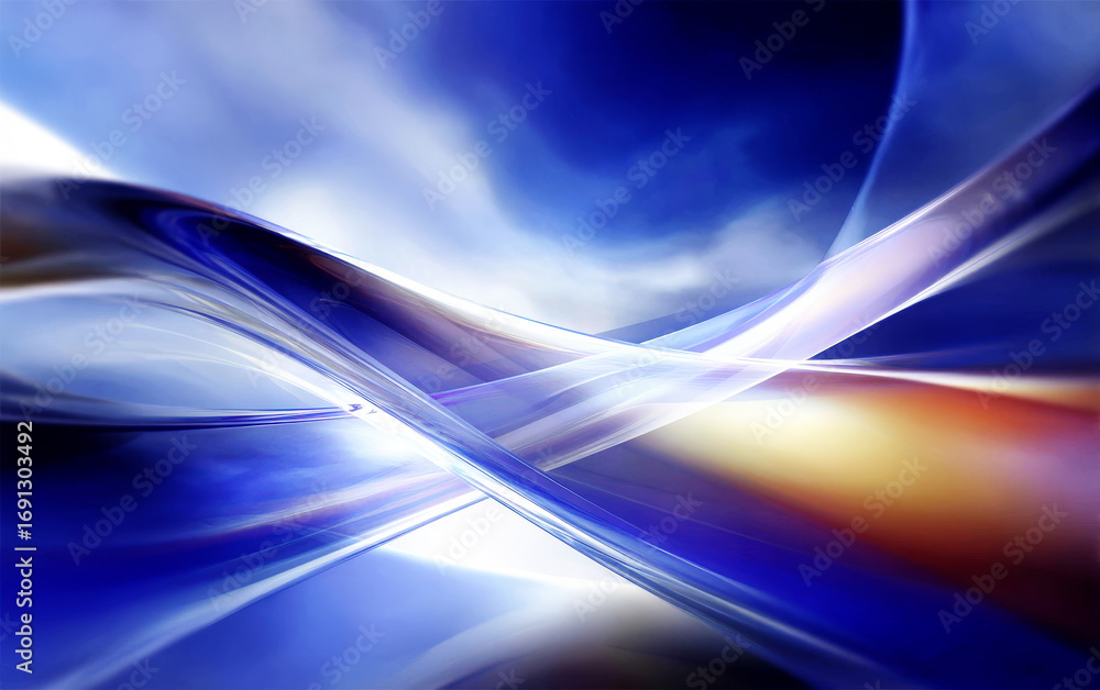 Poster abstract blue and colorful wave patterns with dynamic design