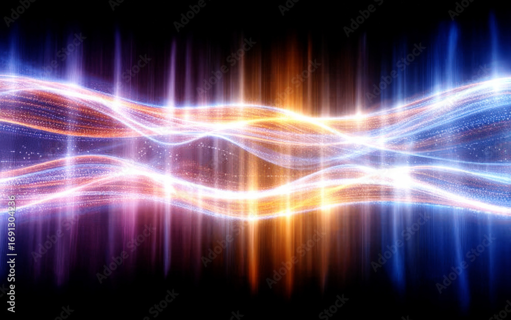 Aufkleber colorful and dynamic light waves with various colors and patterns