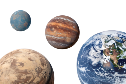 Set of planets on Set of planets on AI generated by PNG