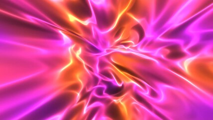Abstract orange and pink metallic liquid waves background