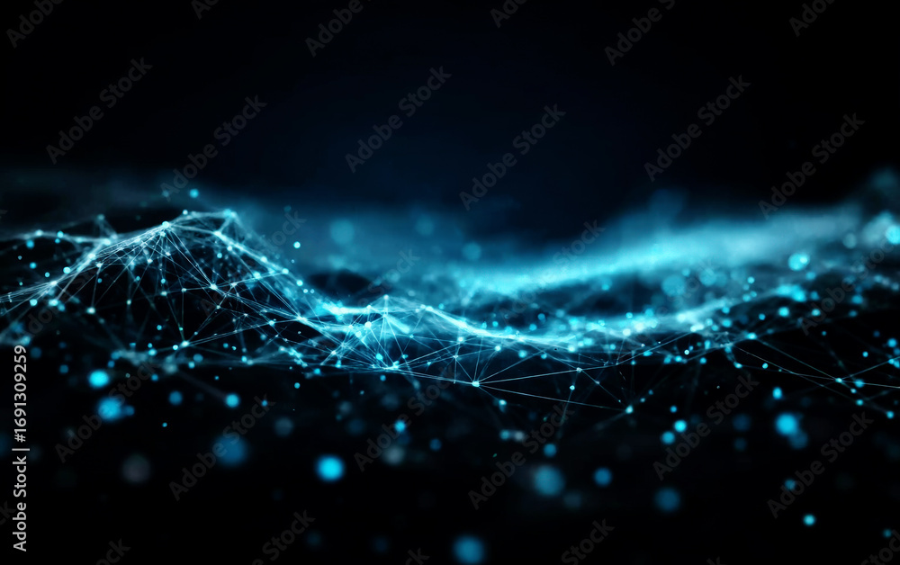 Poster abstract digital network connections and technological patterns