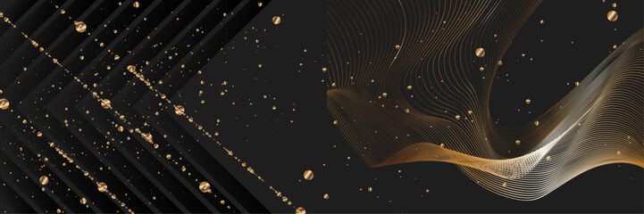 Christmas gold design black background abstract shiny color golden