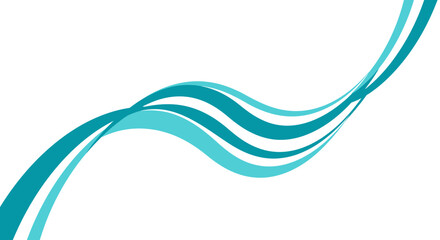 woosh vector Abstract  curve sea wave logo  technology office illustration of a turquoise wavy line on a white background. The line is divided into two parallel, curved sections, giving the impression