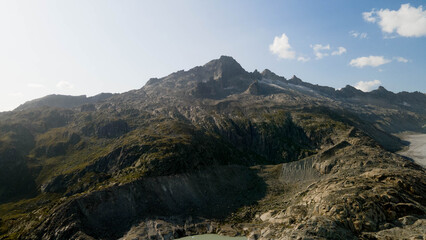 Glaciar in Hotel Belvedere. Panoramic aerial view of the old Belvedere Hotel at the famous 